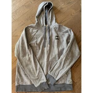 Under Armour Pullover Hoodie Gray Pattern Sweatshirt Men's Size XL Loose Fit